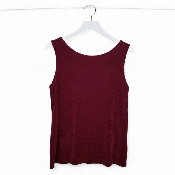Chico's Travelers Cranberry Red Slinky Knit Tank - Chico's Size 1 - Medium - Picture 2 of 4
